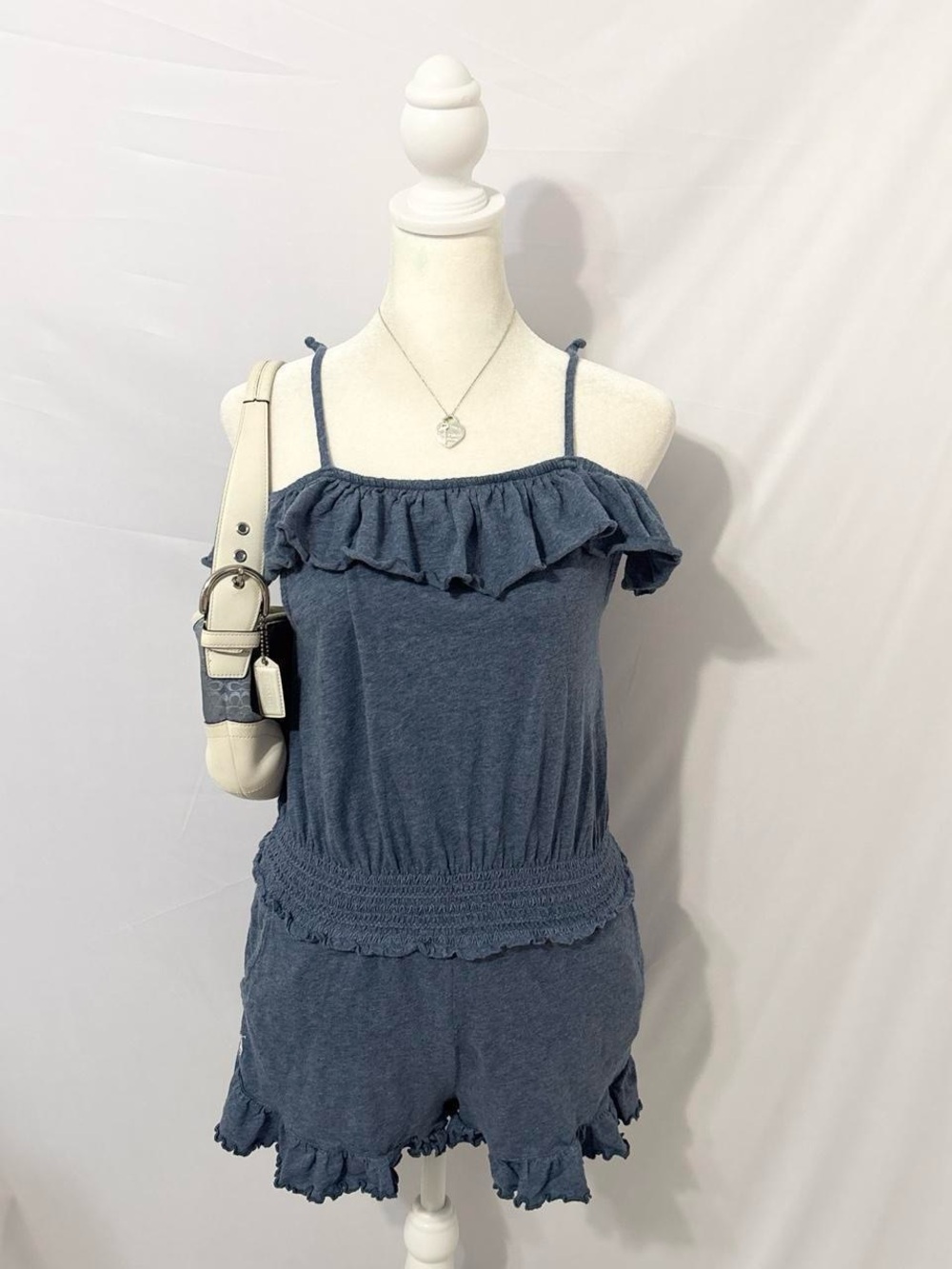 Preppy Blue Ruffled Ralph Lauren Romper